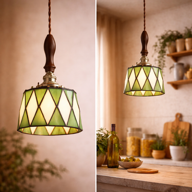 Forest Vintage Glass Pendant Light
