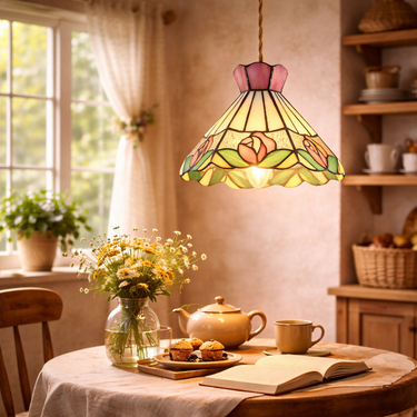 Forest Colorful Patchwork Hand-Blown Glass Pendant Light