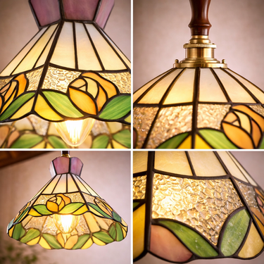 Forest Colorful Patchwork Hand-Blown Glass Pendant Light