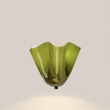 Forest Hand-Blown Lotus Leaf Glass Wall Sconces